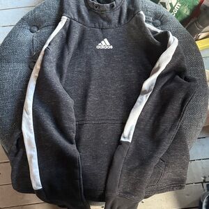 Adidas Girl’s Charcoal and White Crewneck Sweatshirt